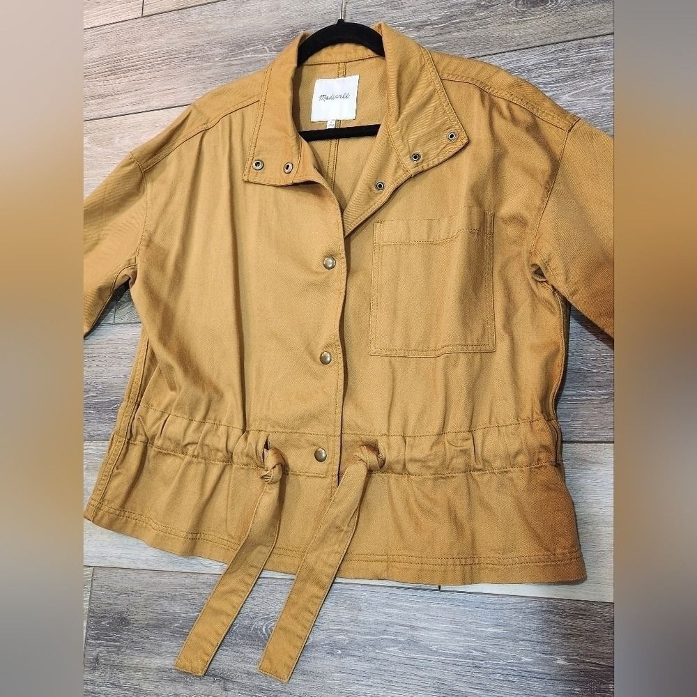 Madewell Southlake Utility Soft Yellow Women's Military Jacket Size Small - Picture 4 of 9